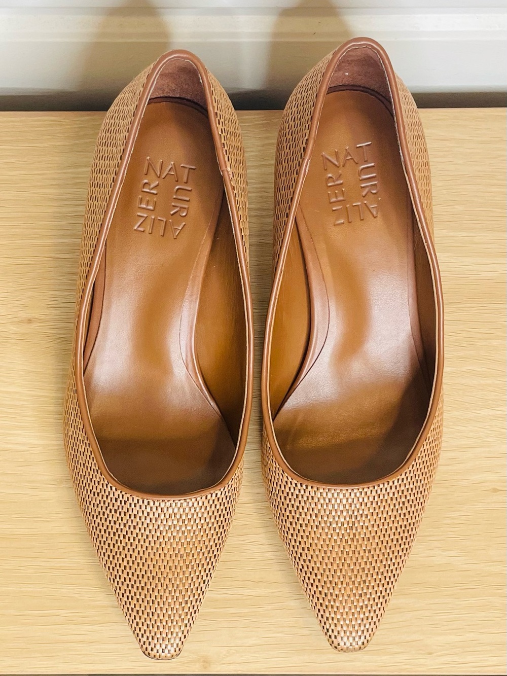 NWOT Naturalizer Pointed Woven Leather Heels in Tan 8
